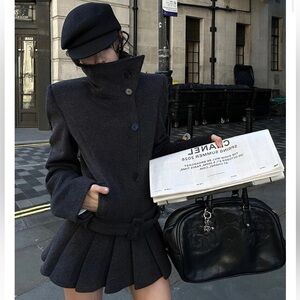 Warden Edge Cropped Wool Coat // size M